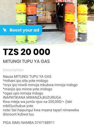 mitungi TUPU ya GAS ipo 13