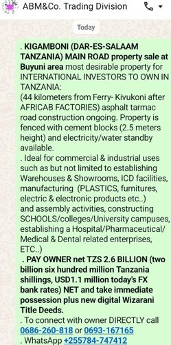 KIGAMBONI COMMERCIAL PROPERTY 