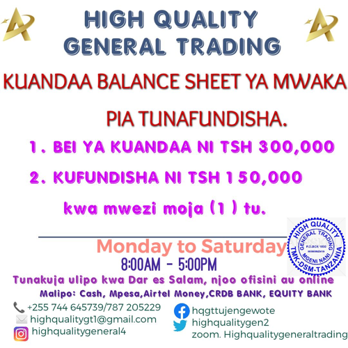 Kuandaa balance sheets