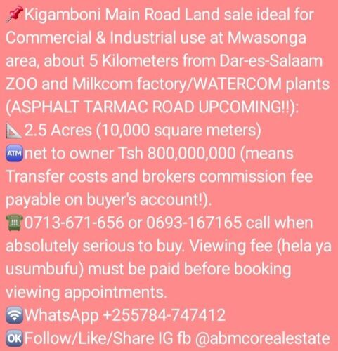 Kigamboni Commercial Land