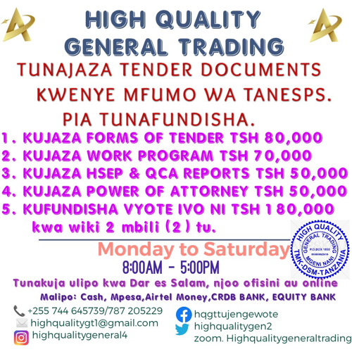 Kujaza Tender documents 