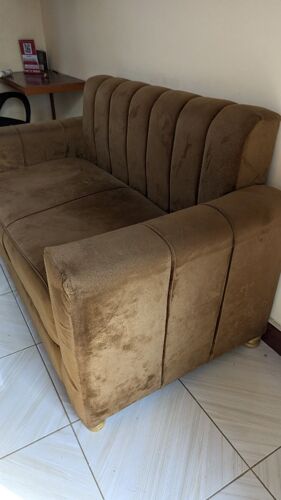Velvet fabric sofa used clean 