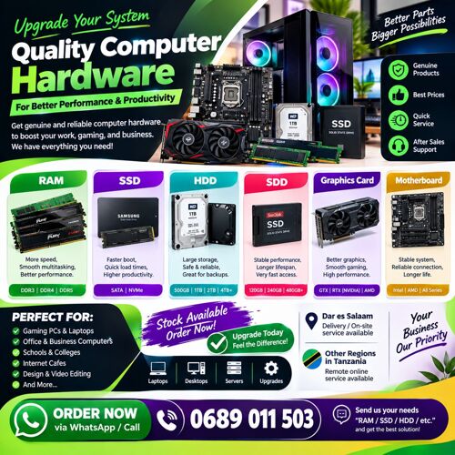Pc upgrade ram ssd hdd graphic