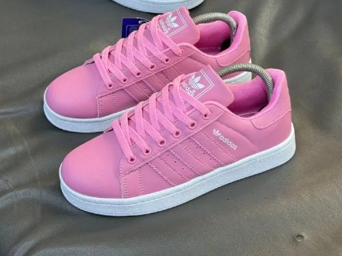 Pink Adidas Superstar sneakers