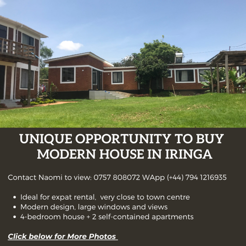 Beautiful modern house Iringa town centre mountain views