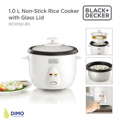 OFFER Black Decker 1L Non-Stick Rice Cooker RC1050-B5 350W