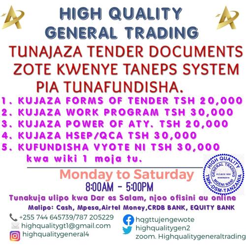 Tunajaza Tender documents zote za ujenzi/supply