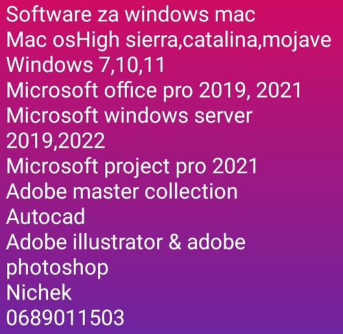 Computer softwares windows&mac