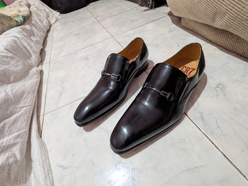 Black loafers