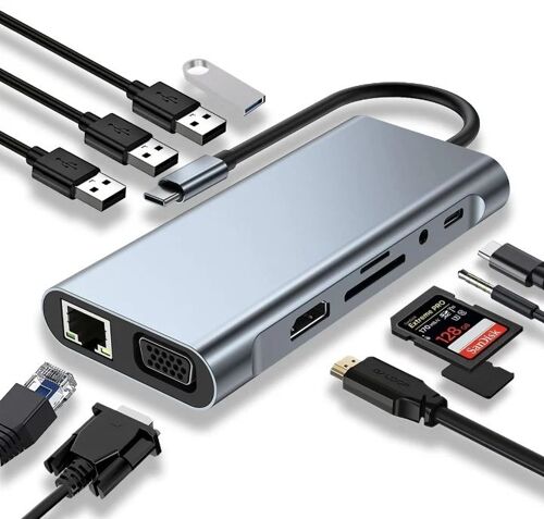 11 in 1 USB-C Hub Docking Stat