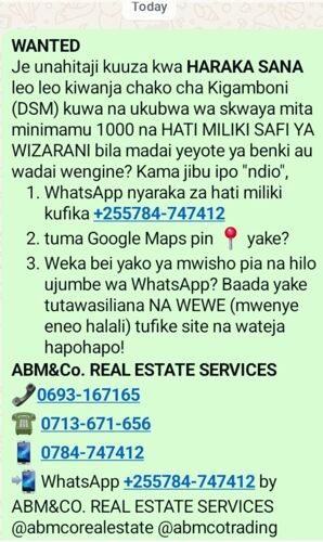 Kigamboni kiwanja uza kwa