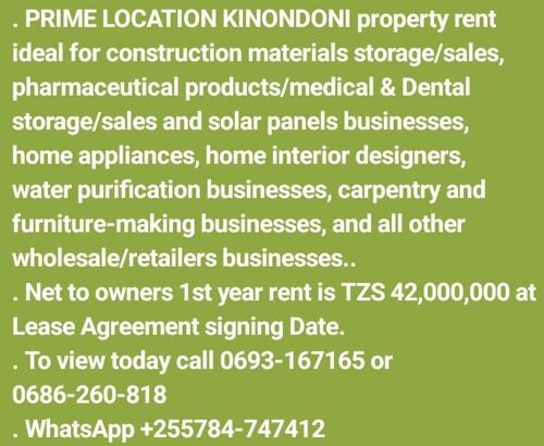 KINONDONI BUSINESS NYUMBA 