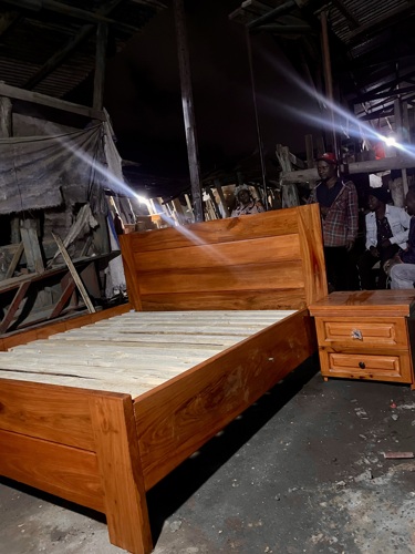 Full size bed and bedside 