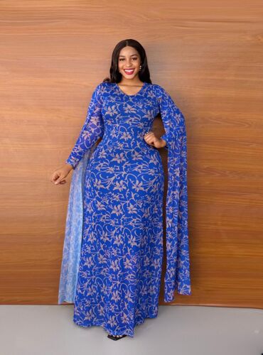 floral Ankara-style dress