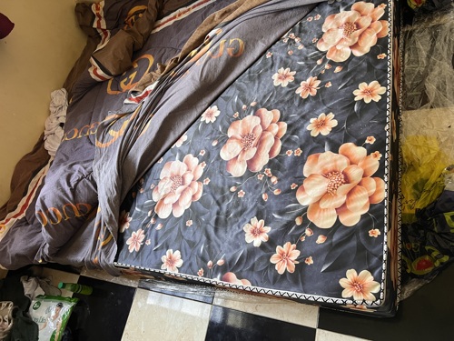 Bed and pillows 