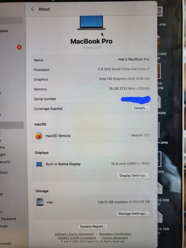 Macbook pro 2017 